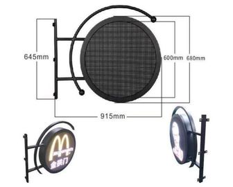 P4.68 Outdoor Round Logo Sign LED Display Waterproof High Brightness  for Advertising Coffee Store